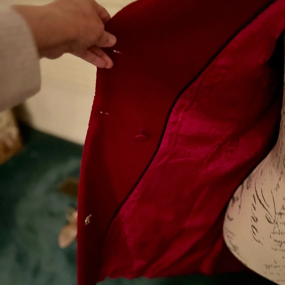 Cherry Red Wool Pea Coat by GUESS - Picture 9 of 12